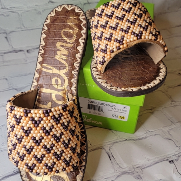 Sam Edelman Gunner Cuoio Beaded 9.5 M Brown - Picture 3 of 5